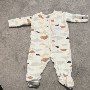 Petit Bateau Cloud Patterned Kids Footie